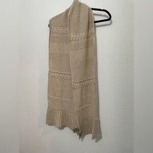 UGG Womens WOOL Blend Scarf Chunky Cable Knit  beige tan Warm Winter Soft Cozy